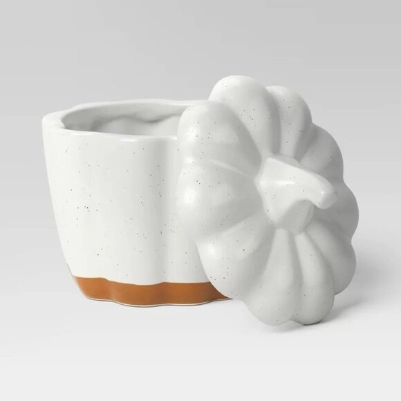 Threshold 2726ml Pumpkin Stoneware Serving Bowl w/ Lid Cream Target Thanksgiving - Picture 2 of 7